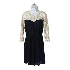 Jealous Tomato Black Dress | Size M | Lace Sleeves | Knee Length